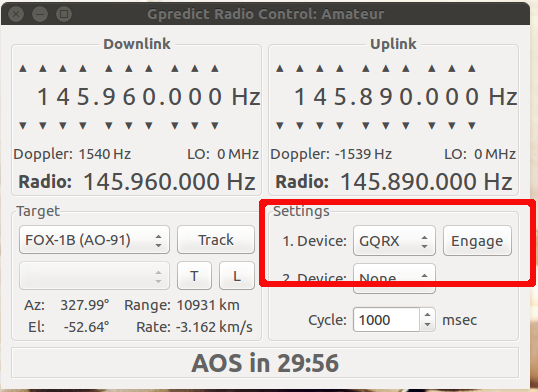 Ensure GPredict is linked to GQRX